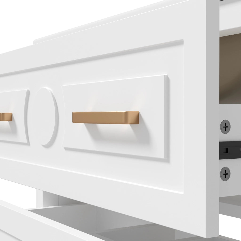 MOBILE BAGNO con lavabo 76,5x47x82 cm MDF e Ceramica Bianco 3 cassetti