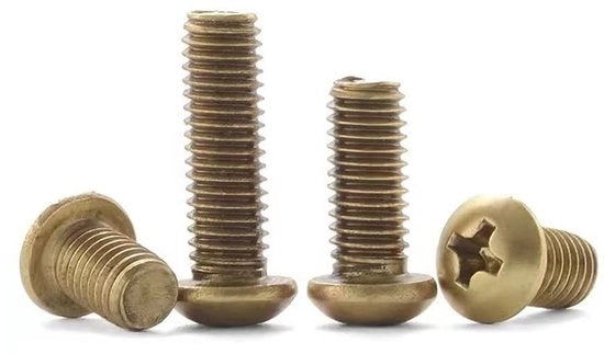 Viti a croce M8x20mm - Viti in ottone - Testa rotonda - Testa a croce - 4 pezzi - Alta resistenza e resistenza alla corrosione