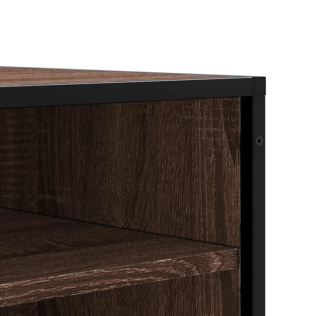 Scarpiera-Scaffale per scarpe Rovere Marrone 84x40x53,5 cm Truciolato e Metallo