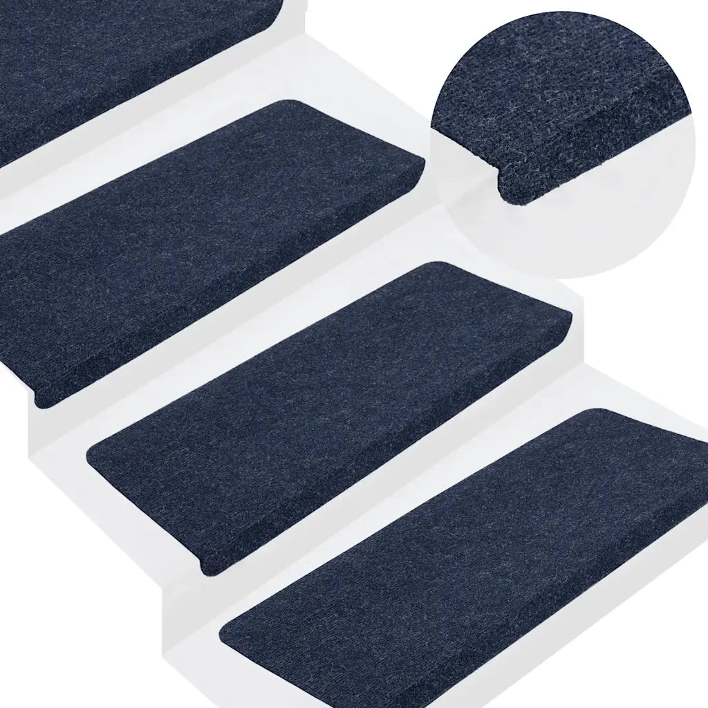 Tappetini Autoadesivi per Scale 30 pz | Gradini per Scale Blu 65x24,5x3,5 cm