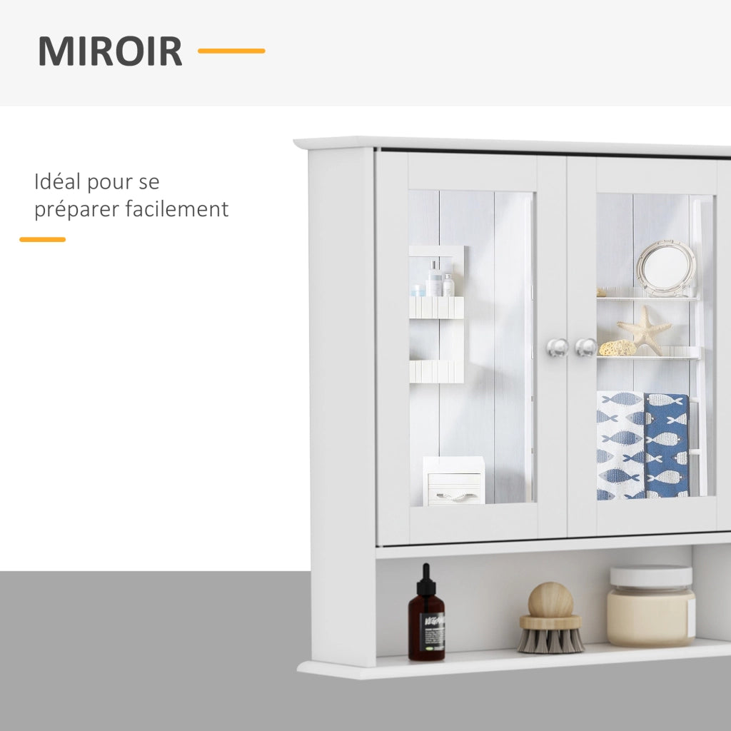 Mobile da Bagno a Parete con Specchio ¨C Xylo ¨C Grigio MDF 56x13x58cm
