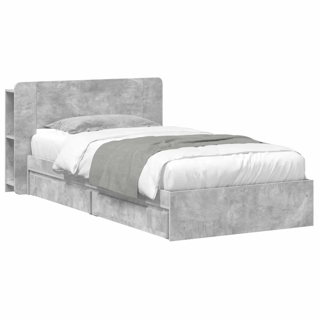 Telaio del letto con storage Grigio Cemento 90 x 190 cm 3433540