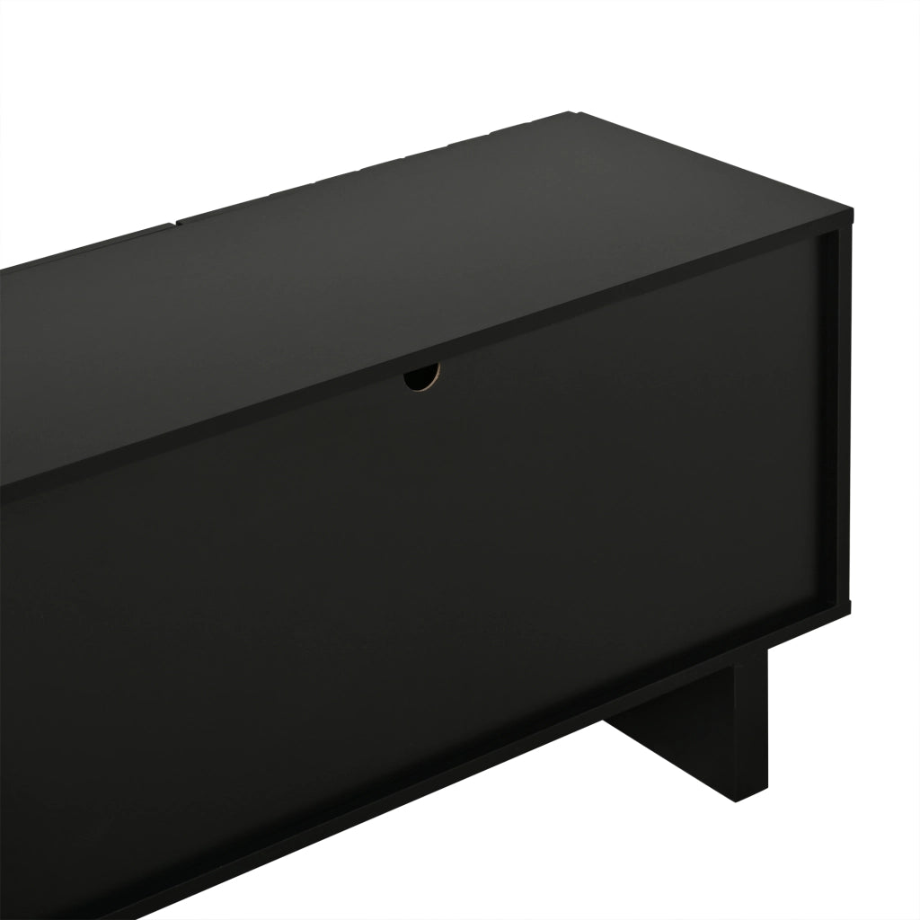 MOBILE TV 180x40x55 cm Nero in Truciolare con 4 Ante per TV fino a 75 Pollici