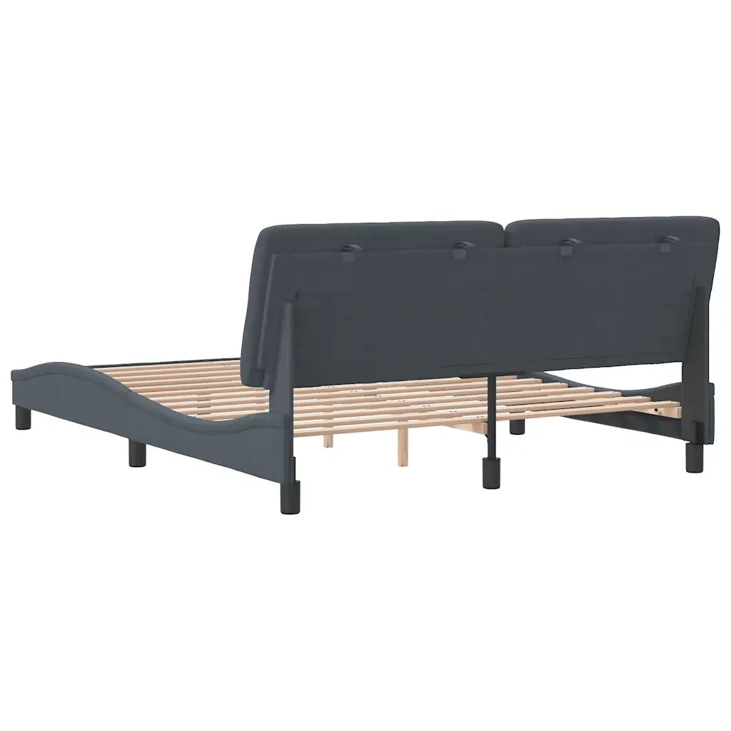 Giroletto senza Materasso-Struttura Letto Grigio Scuro 160x200 cm Velluto 552582