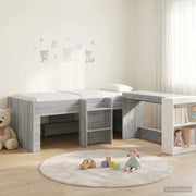 Letto alto per bambini con scrivania 2 pz Sonoma grigio 3423443