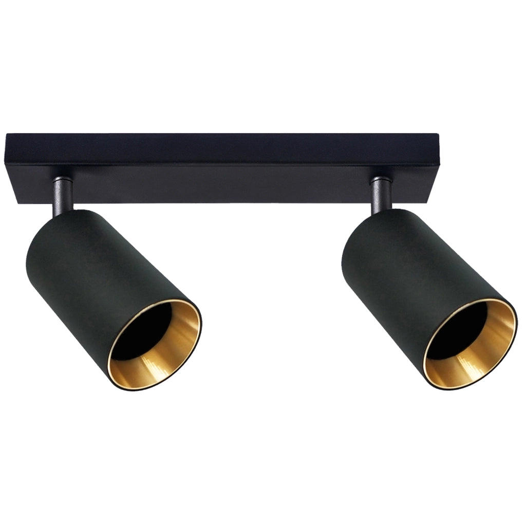 Lampada parete/soffitto 2xGU10 nero oro Maribel Polux