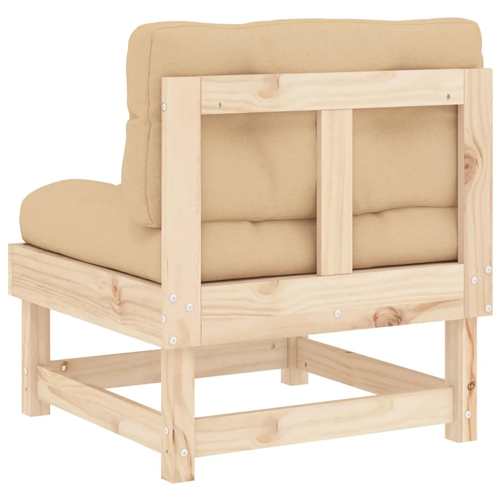 Divano Centrale con Cuscini-Sofa Modulare-Divanetto in Legno di Pino 429922