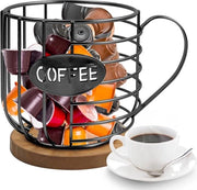 Contenitore per capsule di caffè multifunzionale, contenitore per capsule di caffè, contenitore per la conservazione delle capsule di caffè, accessori per caffè perfetti, contenitore per caffè per la cucina (nero P2061A01)