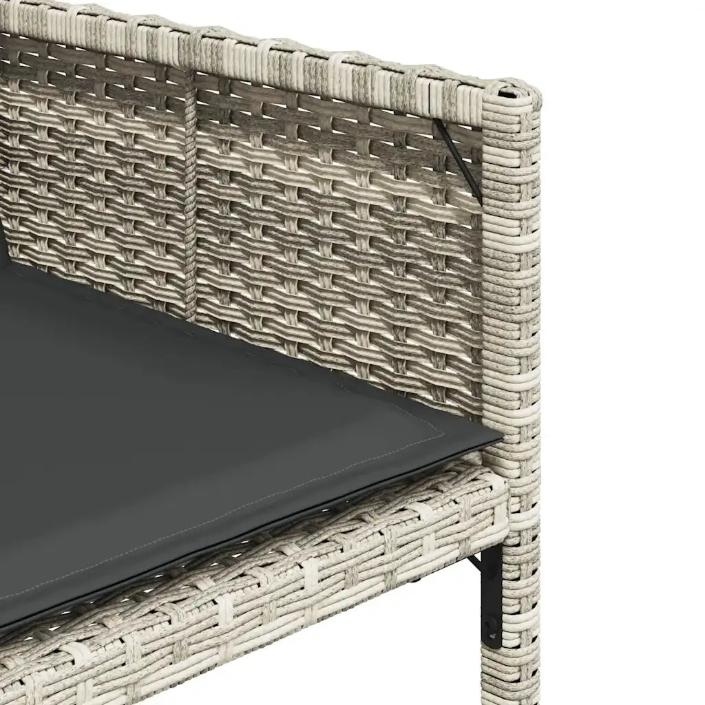 Set Pranzo Giardino 11pz con Cuscini Grigio Chiaro Polyrattan 3211331
