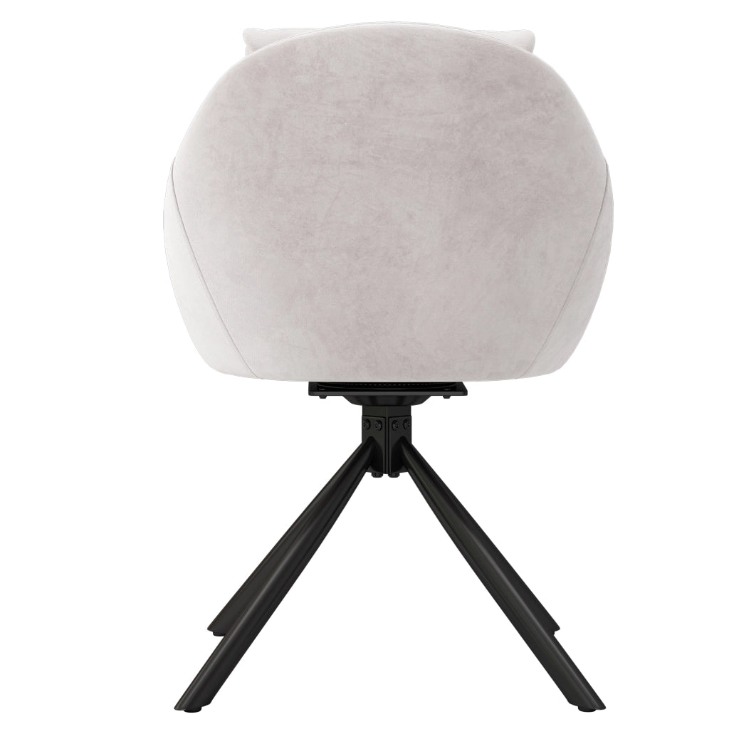 Sedia da pranzo girevole in velluto con supporto ergonomico e base in metallo per casa e ufficio beige 4 pezzi
