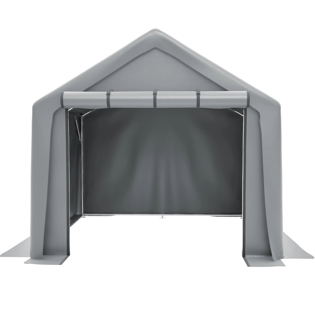 Capanno da giardino 244x241x217cm garage per biciclette deposito utensili tenda robusta impermeabile colore grigio scuro per giardino e esterni