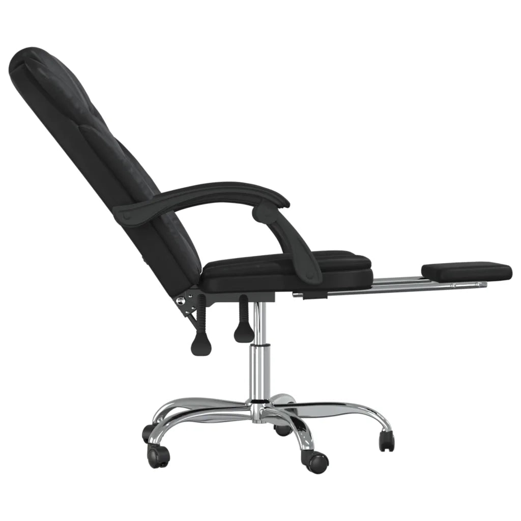 Poltrona | Sedia Relax da Ufficio Reclinabile Nera in Similpelle