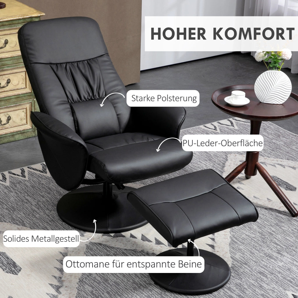 Poltrona Relax con Poggiapiedi ¨C Minimal ¨C Grigio Scuro Tessuto