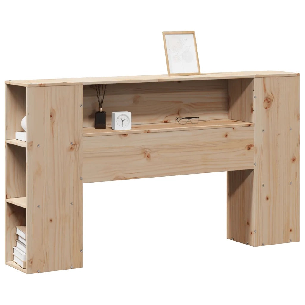 Testiera con Ripiani 135 cm in Legno Massello di Pino 855633