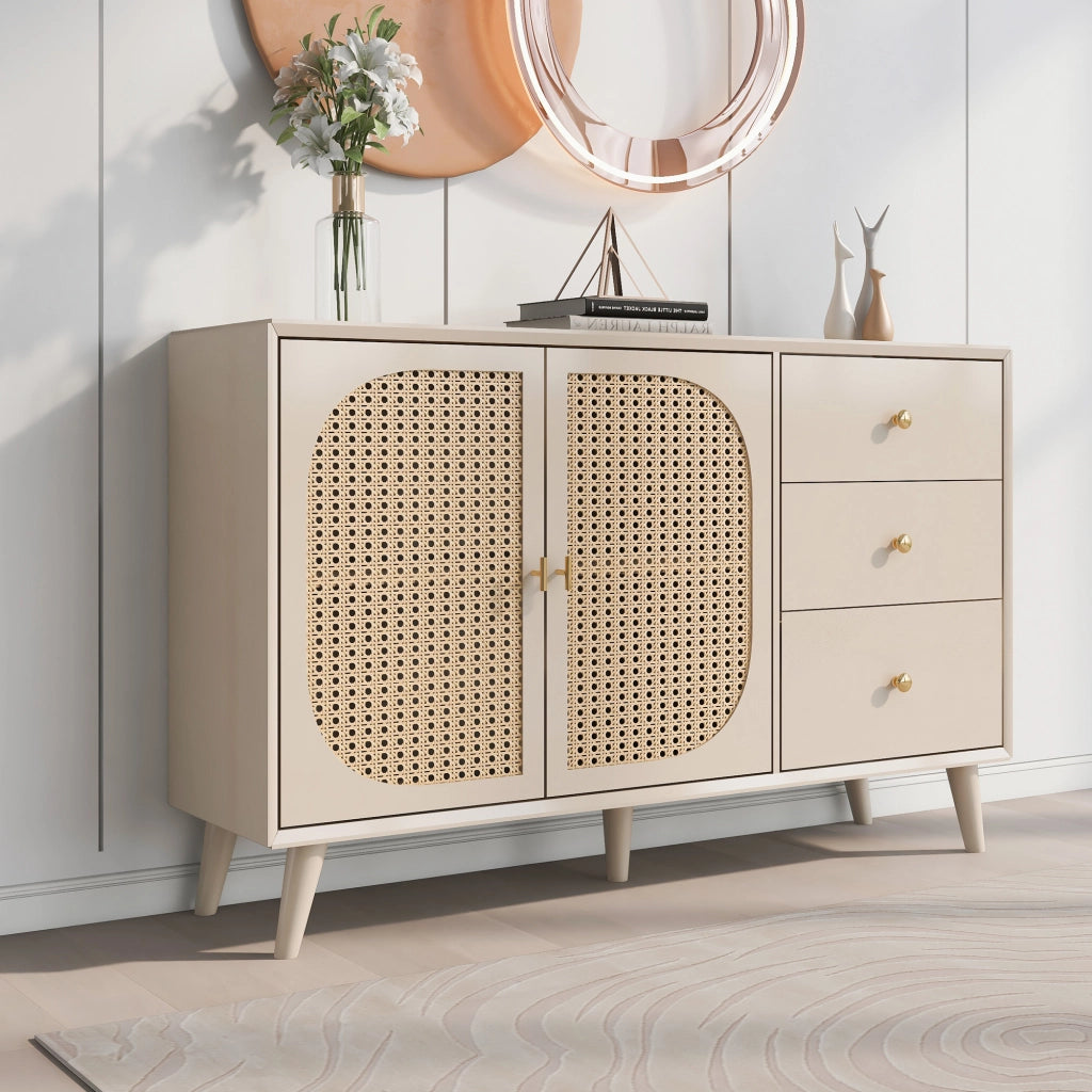 Sideboard/Kommode moderna Off White 120 x 82,5 x 40 cm con 2 ante e 3 cassetti
