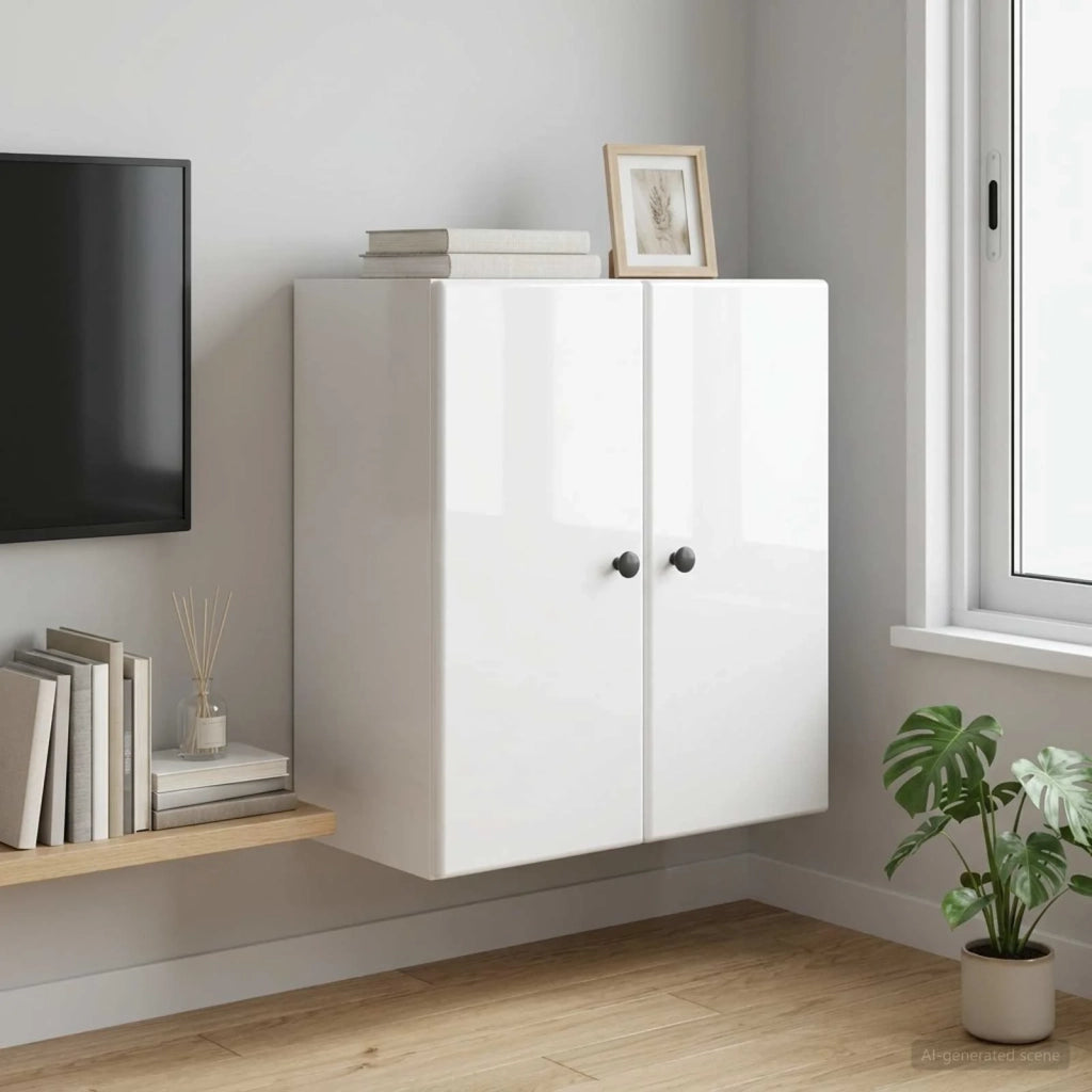 Mobiletto a muro Bianco Lucido 59 x 31 x 60 cm 899089