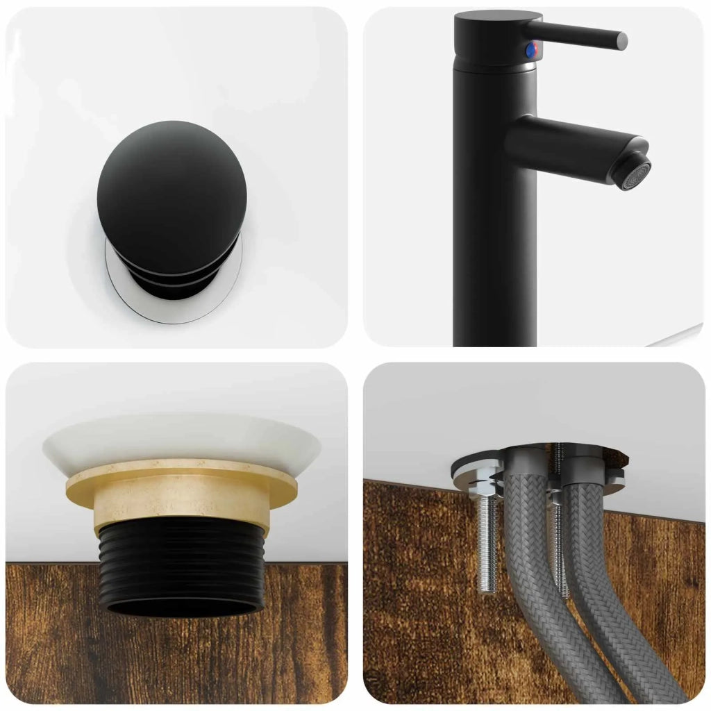 Set di mobili per il bagno 3 pz Rovere Fumo 3405602
