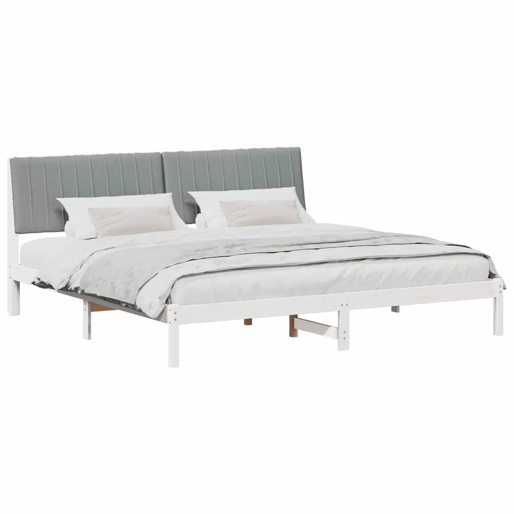 Struttura del letto-Giroletto-Rete del Letto Bianco 200 x 200 cm Pino massello 455721