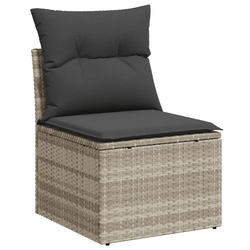 Set Divano Giardino 10 pz con Cuscini Grigio Chiaro Polyrattan 3268772