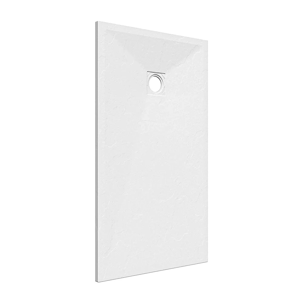 Piatto doccia rettangolare 70x170 cm in marmoresina bianco effetto pietra h3 cm | Milos