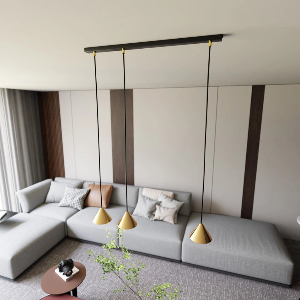 Lampada a sospensione barra nera/oro ELIT 3xGX53 Emibig
