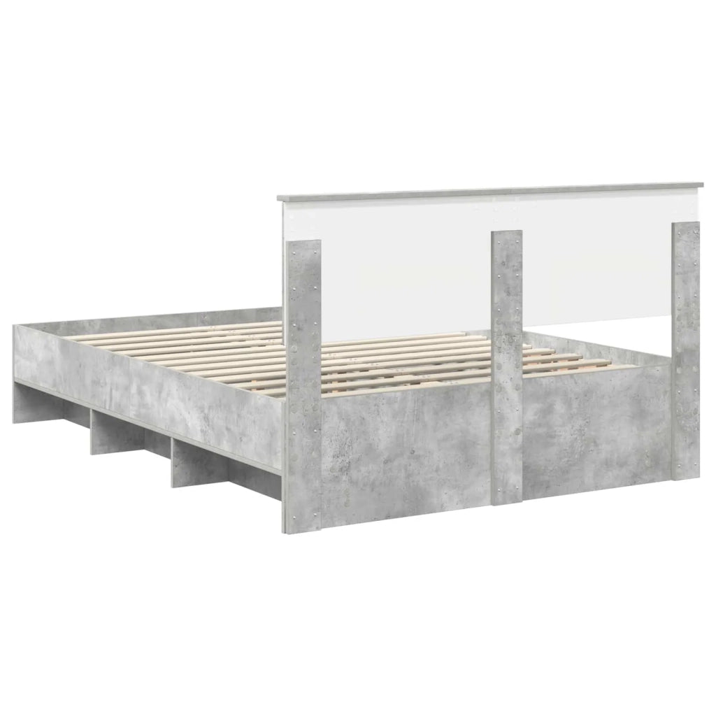 Struttura del letto con testiera Grigio cemento 160 x 200 cm 3408833