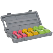 Set 6 manubri esagonali 1,5kg 1kg 0,5kg ¨C zephmum ¨C neoprene multicolore 43x18x7,5 cm