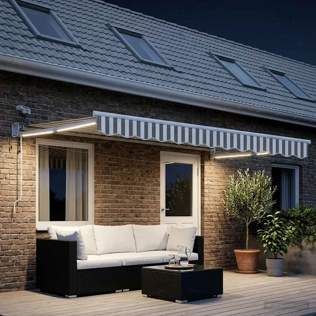 Tettuccio Elettrico Retrattile Grigio chiaro e bianco 3426363