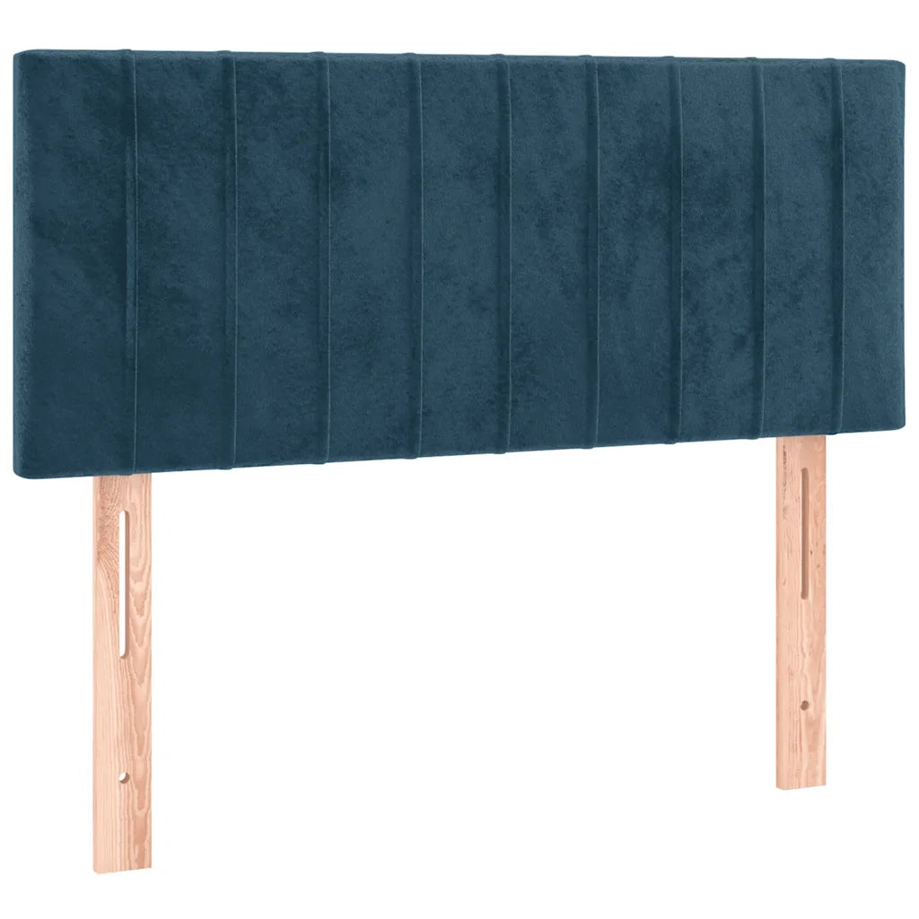 Letto a Molle con Materasso e LED Blu Scuro 120x200cm