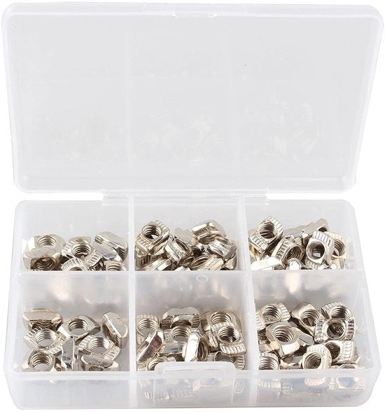 M5 Vernikkeld Koolstofstaal Bevestigingsmoer per 20mm Profilo con 100 Stuks