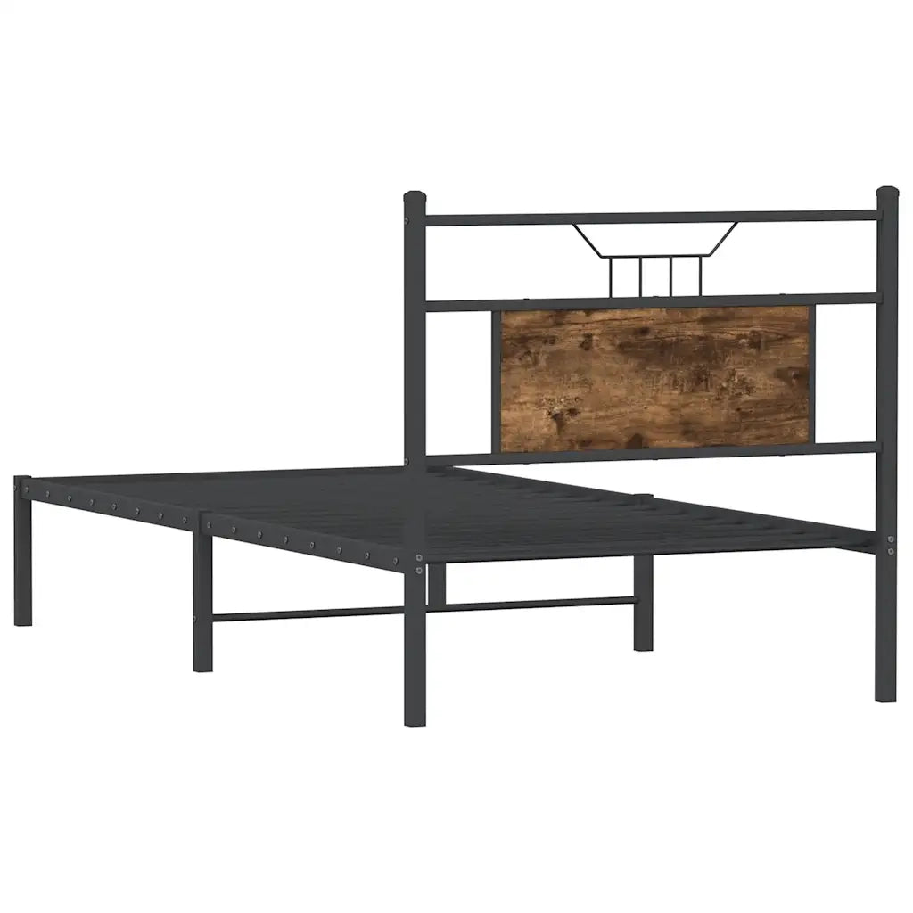 Giroletto senza Materasso-Struttura Letto Rovere Fumo 75x190 cm in Truciolato 526614
