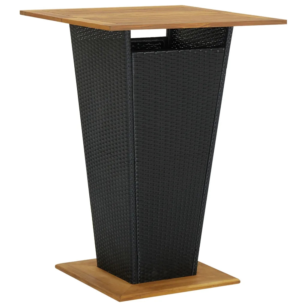 Set Bar da Giardino 5 pz con Cuscini in Polyrattan Nero 3094804
