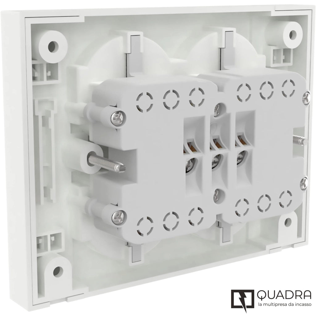 MULTRIPRESA DA PARETE SCHUKO 'QUADRA' Colore bianco - ELECTRALINE