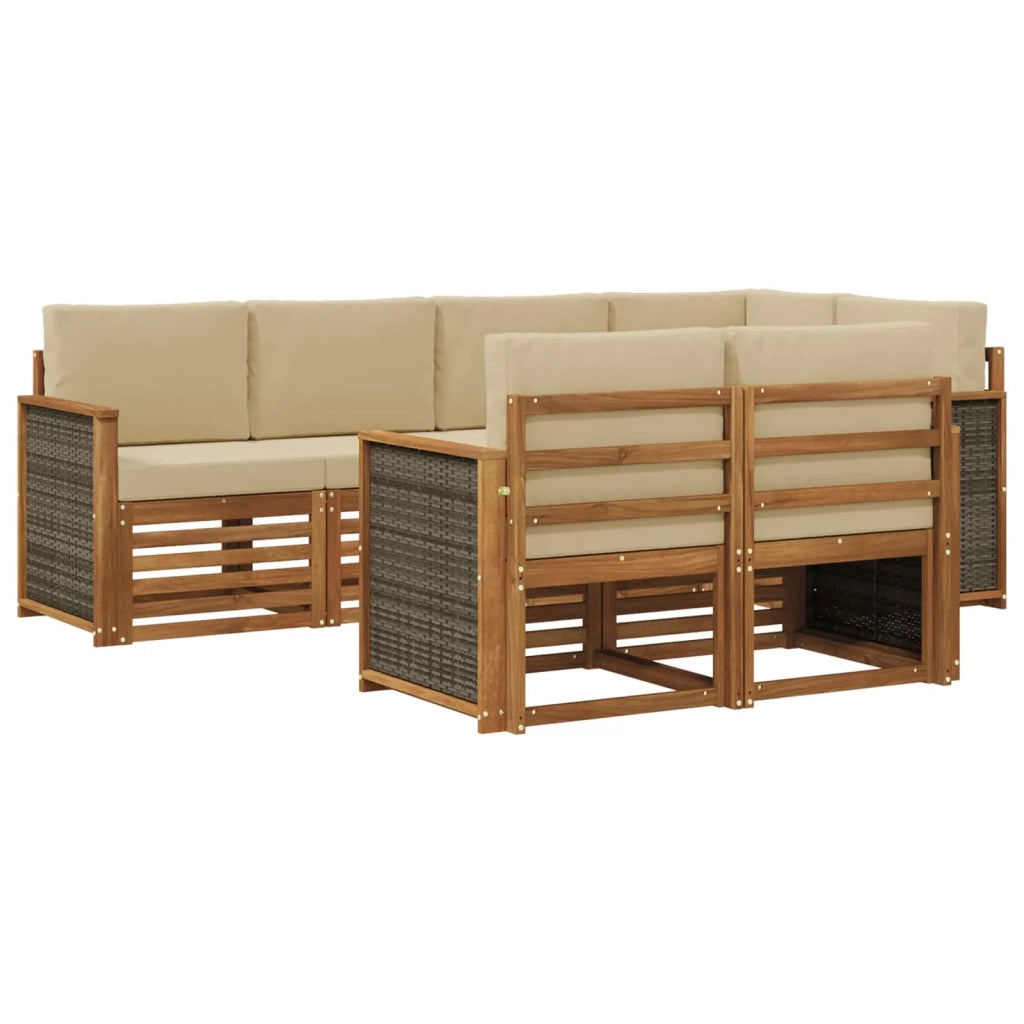 Set di divani da esterno 6 pz Naturale 3384469