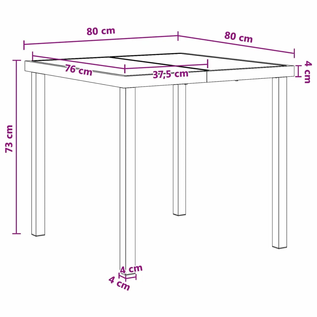 Set da Pranzo per Giardino 5 pcs Nero e antracite 3448907