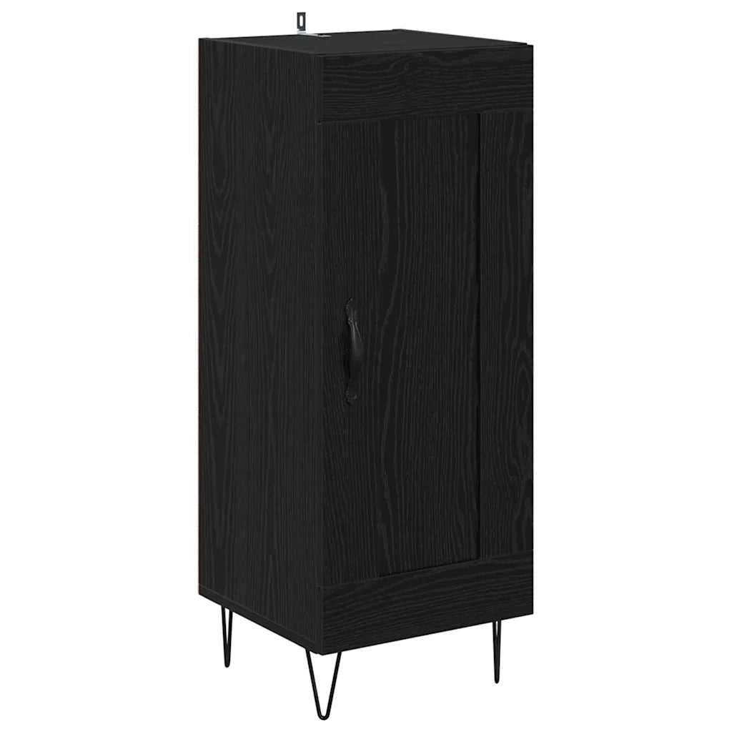 Credenza-Buffet-Armadio da cucina Rovere Nero 69,5 x 34 x 180 cm Legno multistrato 562660