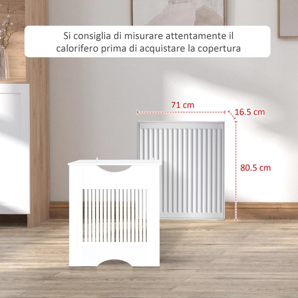 Copritermosifone Bianco in MDF con Piano ¨C zephmum ¨C 78x19x82 cm