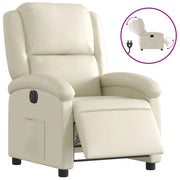 Poltrona | Sedia Relax Reclinabile Elettrica Crema in Similpelle