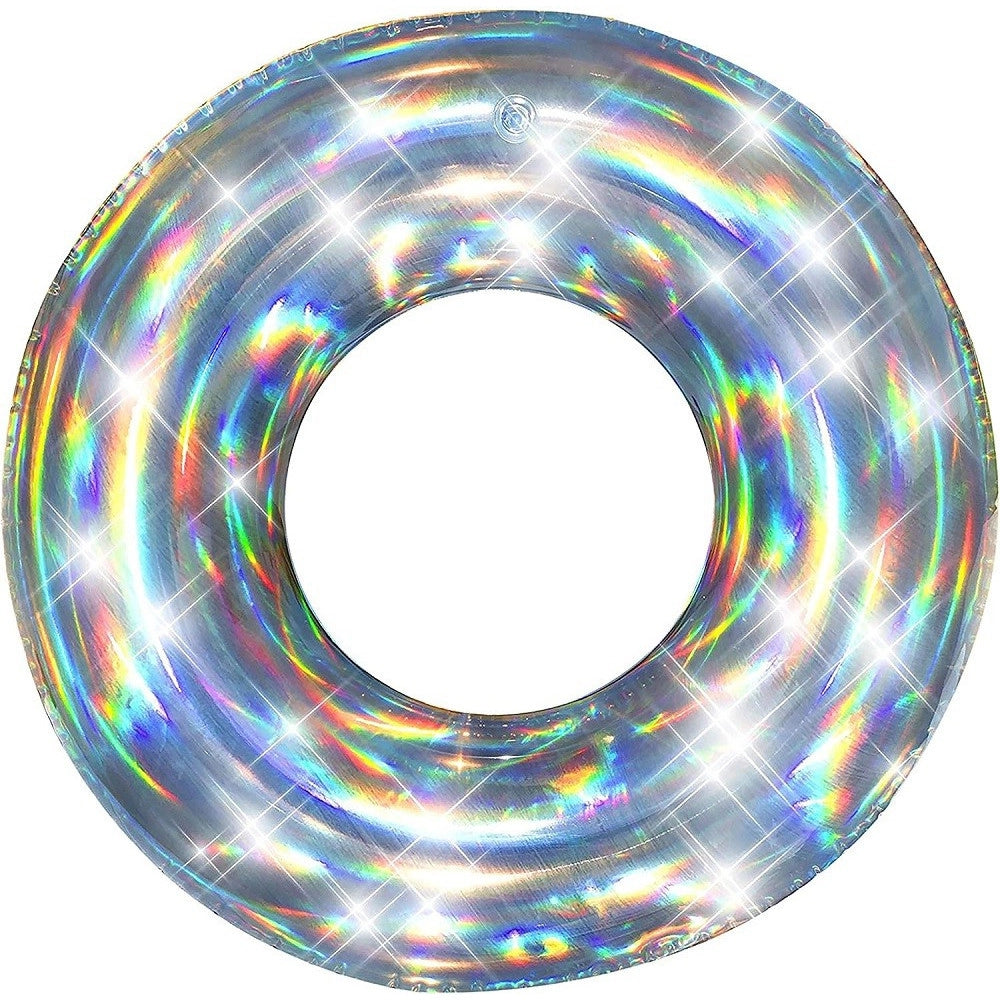 Trade Shop - Ciambella Salvagente Gonfiabile Iridescente 107 Cm Mare Spiaggia Piscina 36240 -