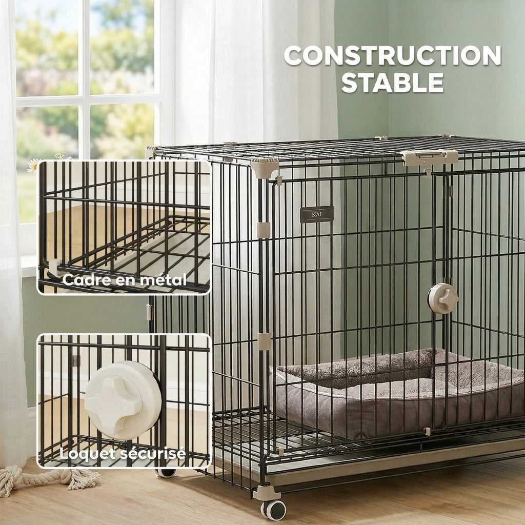 Cage per Cani ¨C Minimal ¨C Nero 75.5x46x64.5cm