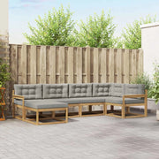 Set di divani da esterno 5 pz Bianco e Grigio Chiaro Poliestere 3386680