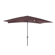 Ombrellone da Giardino con Palo Centrale in Alluminio Antivento Formato: 3 x 2 m, Colore: Caffè