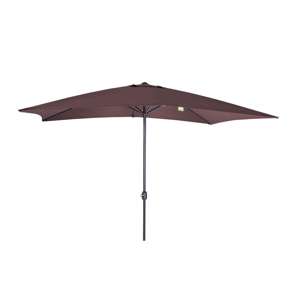 Ombrellone da Giardino con Palo Centrale in Alluminio Antivento Formato: 3 x 2 m, Colore: Caffè