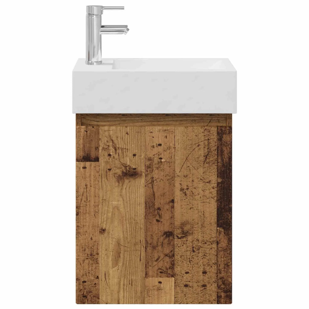 Mobile Bagno | Armadio da bagno con rubinetto Legno antico 45,5 x 22,5 x 84 cm