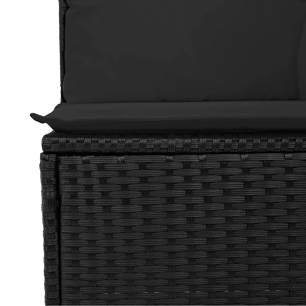 Set Divani da Giardino con Cuscini 7pz Nero Polyrattan 3269185