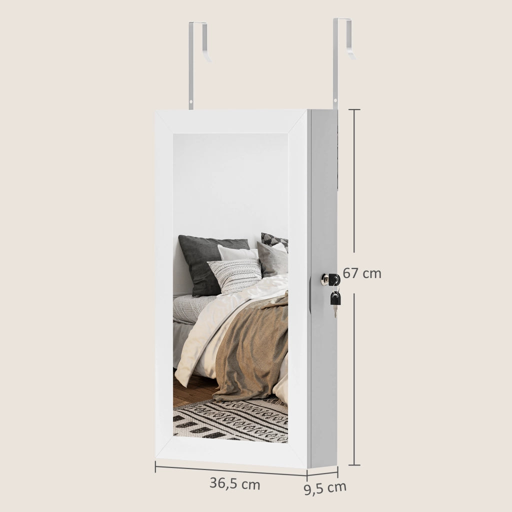 Specchio con cassettiera da parete ¨C zephmum ¨C bianco e crema