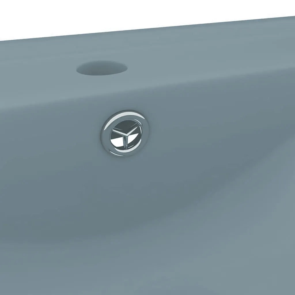 Lavandino con Foro Rubinetto Azzurro Opaco 60x46 cm in Ceramica CFW5035146