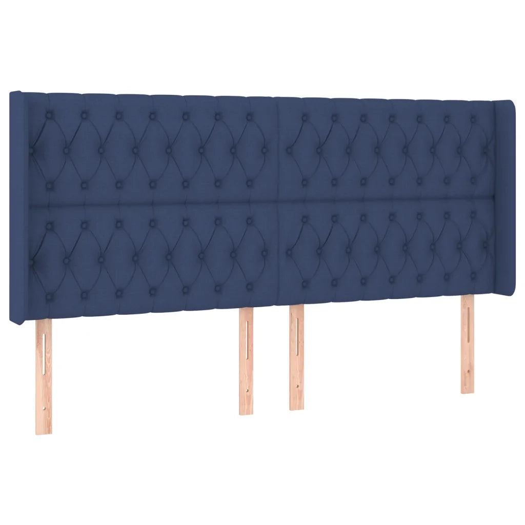 Testiera | Testata ad Orecchio Blu 183x16x118/128 cm in Tessuto