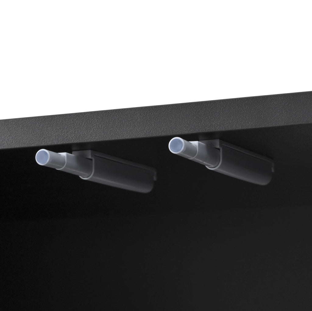 Mobile TV 179x35x53.5 cm con 4 ante e spazio contenitore in truciolare nero e naturale