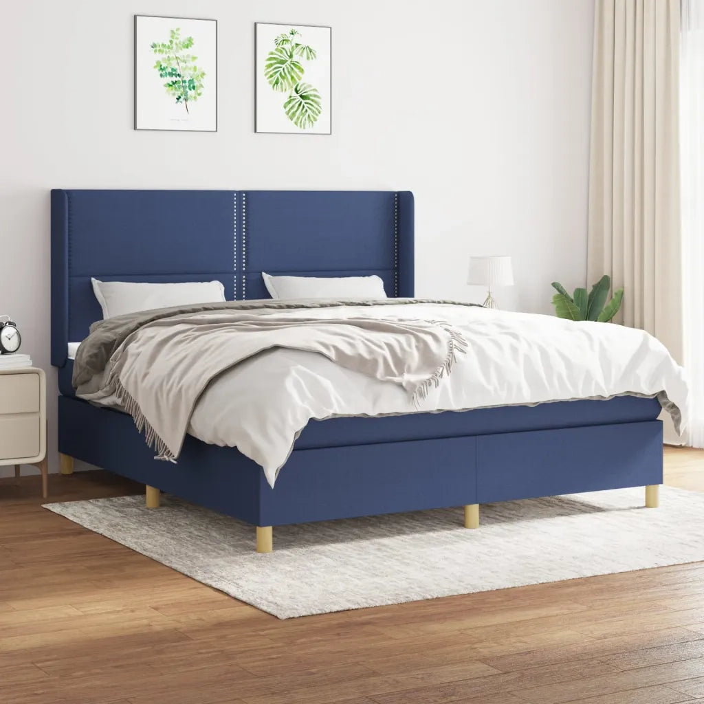 Giroletto a Molle con Materasso Blu 180x200 cm in Tessuto 3131935